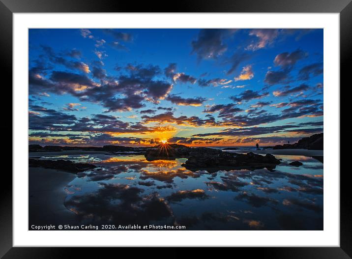 Snapper Rocks Sunrise Framed Mounted Print by Shaun Carling