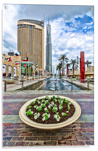 Dubai City View Acrylic by Valerie Paterson