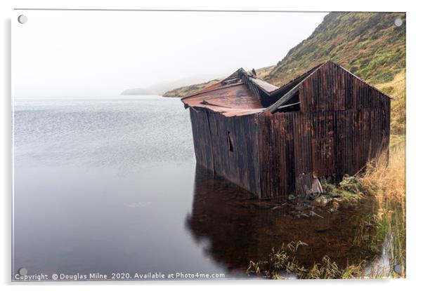 The Old Boathouse Acrylic by Douglas Milne