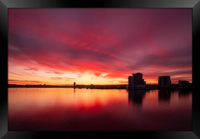 Cardiff Bay sunset Framed Print by Andrew Richards
