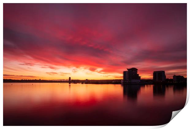 Cardiff Bay sunset Print by Andrew Richards