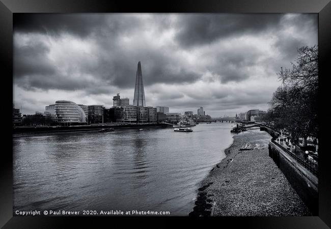 The Shard and the River Thames Framed Print by Paul Brewer