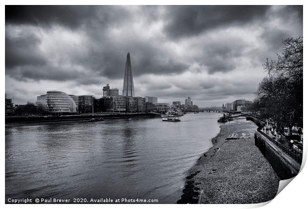 The Shard and the River Thames Print by Paul Brewer