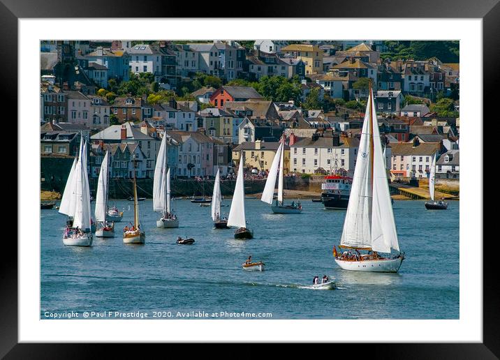 Classic Yachts at Dartmouth Framed Mounted Print by Paul F Prestidge