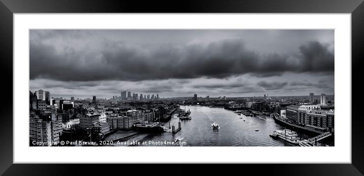 The River Thames looking towards Docklands Framed Mounted Print by Paul Brewer