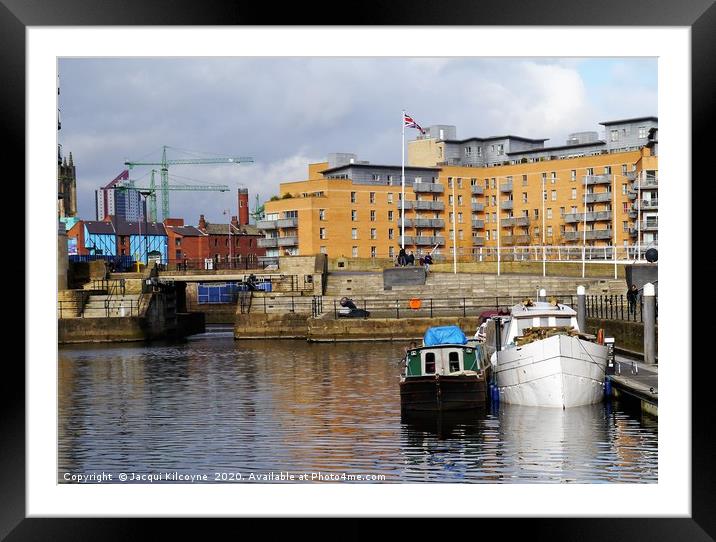 Boats at Clarence Dock. Framed Mounted Print by Jacqui Kilcoyne