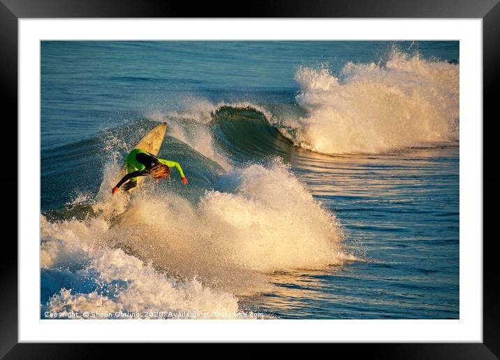 Aussie Surfer Framed Mounted Print by Shaun Carling