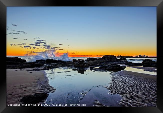 Mooloolaba Beach Sunrise Framed Print by Shaun Carling