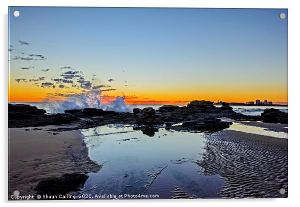 Mooloolaba Beach Sunrise Acrylic by Shaun Carling