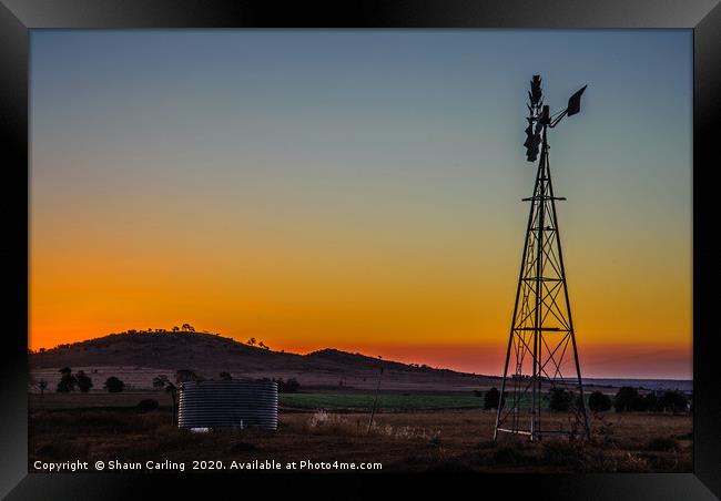 Outback Sunset Framed Print by Shaun Carling