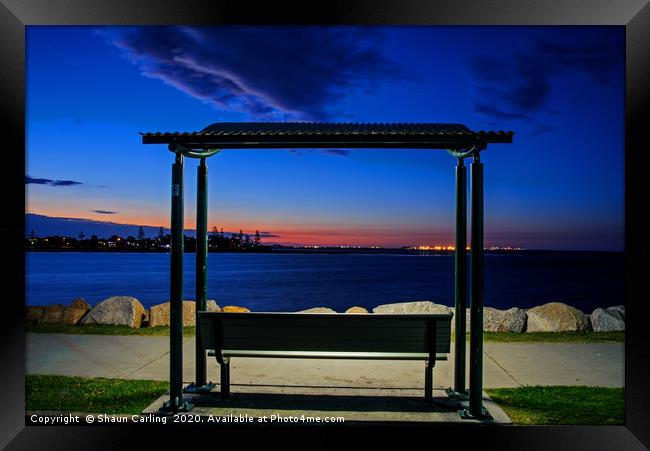Sunset Seat Framed Print by Shaun Carling