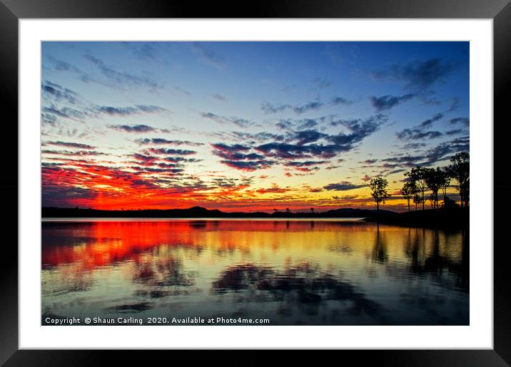 Lake Wivenhoe Sunset Framed Mounted Print by Shaun Carling