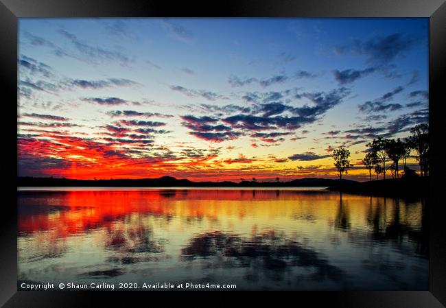 Lake Wivenhoe Sunset Framed Print by Shaun Carling