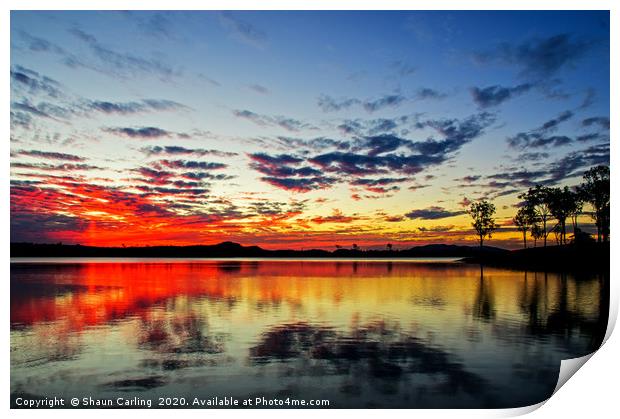 Lake Wivenhoe Sunset Print by Shaun Carling