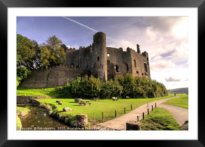 Laugharne Castle  Framed Mounted Print by Rob Hawkins