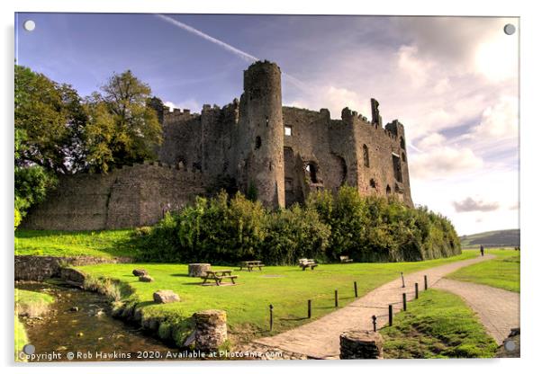 Laugharne Castle  Acrylic by Rob Hawkins