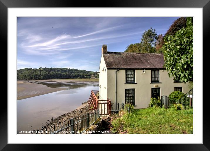 Dylan Thomas's Boathouse Framed Mounted Print by Rob Hawkins
