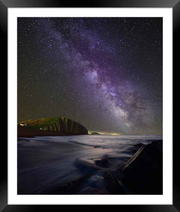 West Bay Milky Way Framed Mounted Print by David Neighbour