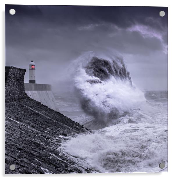 The Storm - Porthcawl Acrylic by Jennie Judd