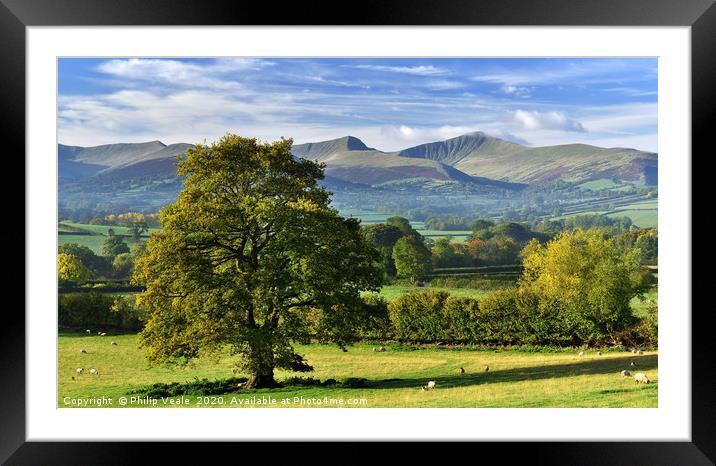 Brecon Beacons As The Seasons Change. Framed Mounted Print by Philip Veale