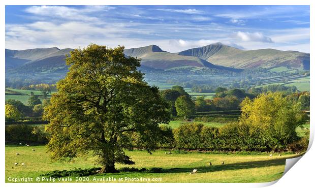Brecon Beacons As The Seasons Change. Print by Philip Veale