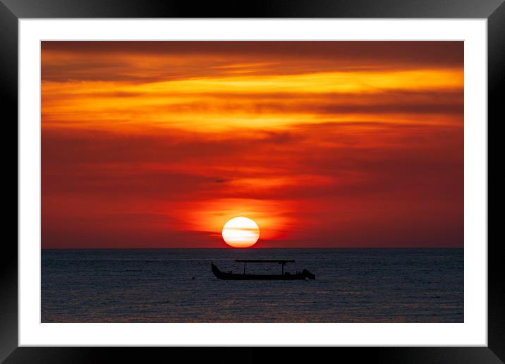 Sunset on Kuta Beach Framed Mounted Print by Rich Fotografi 