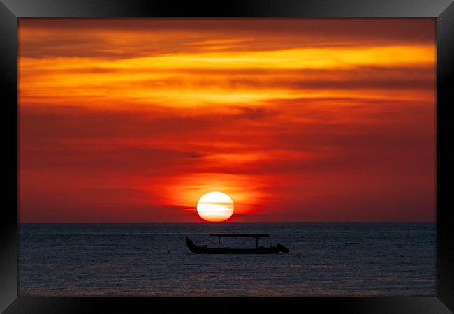 Sunset on Kuta Beach Framed Print by Rich Fotografi 