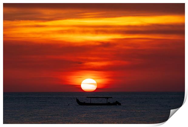 Sunset on Kuta Beach Print by Rich Fotografi 