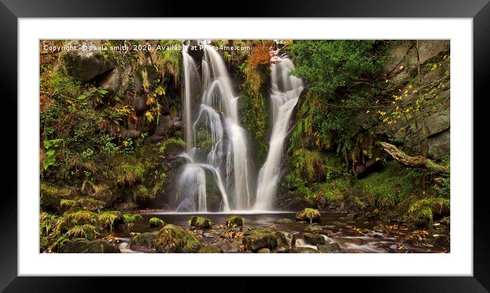 Posforth Gill Waterfall Framed Mounted Print by paula smith