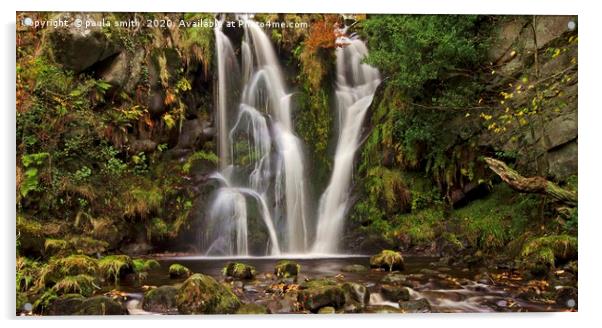 Posforth Gill Waterfall Acrylic by paula smith
