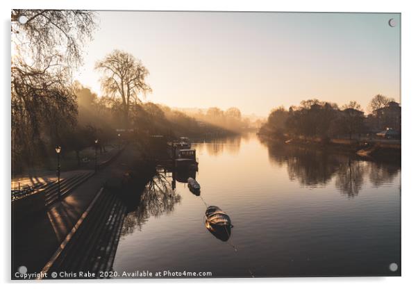 Thames riverside on a foggy morning in Richmond Acrylic by Chris Rabe