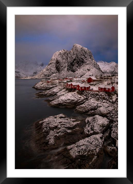 Hamnoy village - Lofoten Islands Framed Mounted Print by Sandra Kepkowska