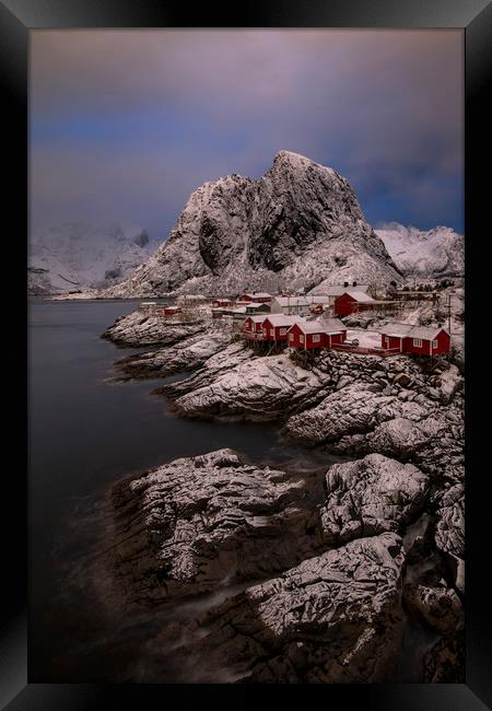 Hamnoy village - Lofoten Islands Framed Print by Sandra Kepkowska
