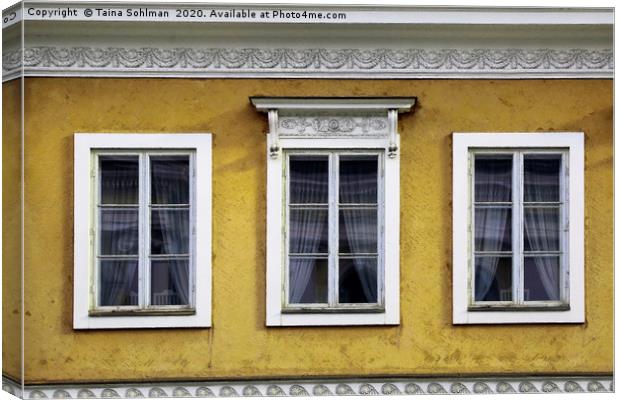 Three Windows on Classic City Buiding Canvas Print by Taina Sohlman