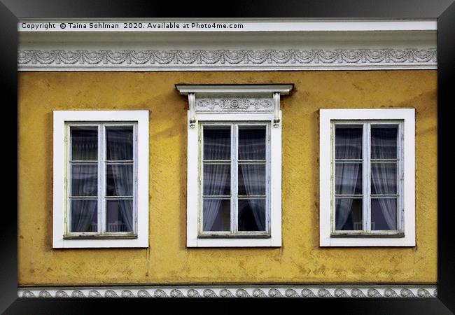 Three Windows on Classic City Buiding Framed Print by Taina Sohlman