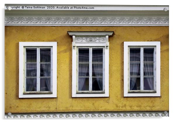 Three Windows on Classic City Buiding Acrylic by Taina Sohlman