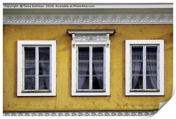 Three Windows on Classic City Buiding Print by Taina Sohlman