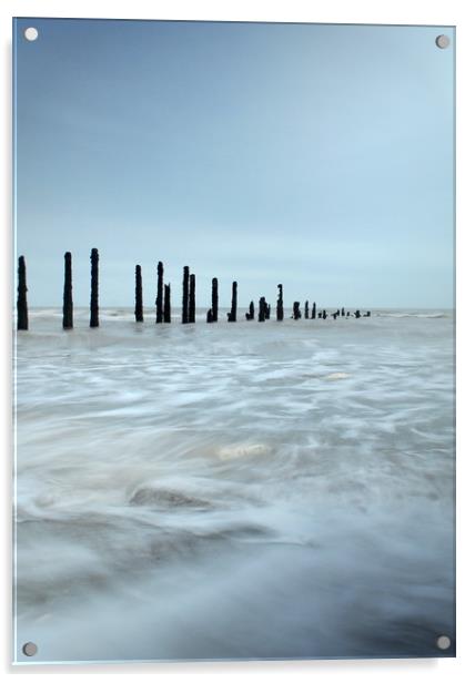 Groins at Low tide Acrylic by Jon Fixter