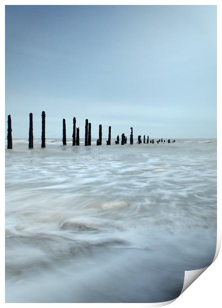 Groins at Low tide Print by Jon Fixter