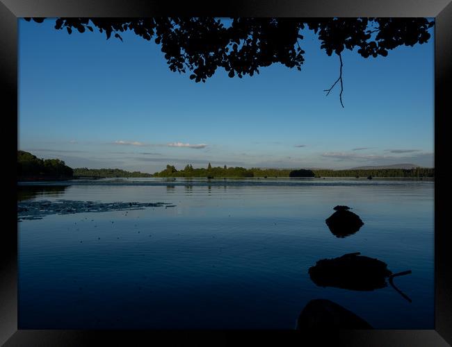 Lake of Menteith at Dusk Framed Print by Emma Dickson