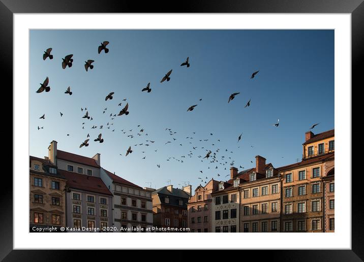 Old Town Market Place, Warsaw, Poland Framed Mounted Print by Kasia Design