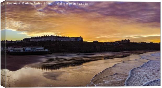 Whitby Sunset Canvas Print by Aimie Burley