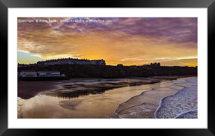 Whitby Sunset Framed Mounted Print by Aimie Burley
