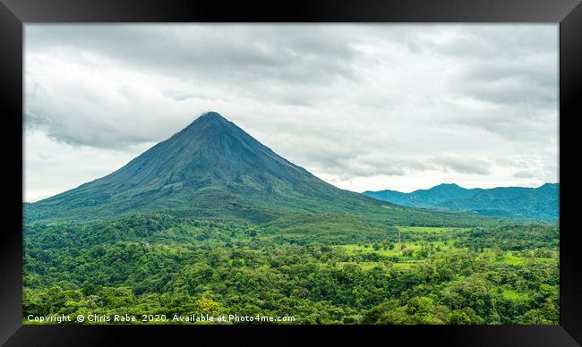 A clear view of Arenal Volcano and the surrounding Framed Print by Chris Rabe