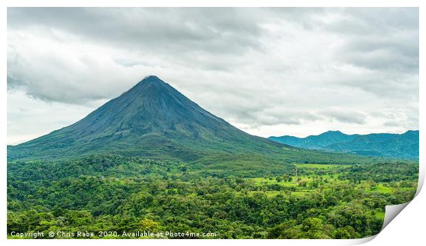 A clear view of Arenal Volcano and the surrounding Print by Chris Rabe