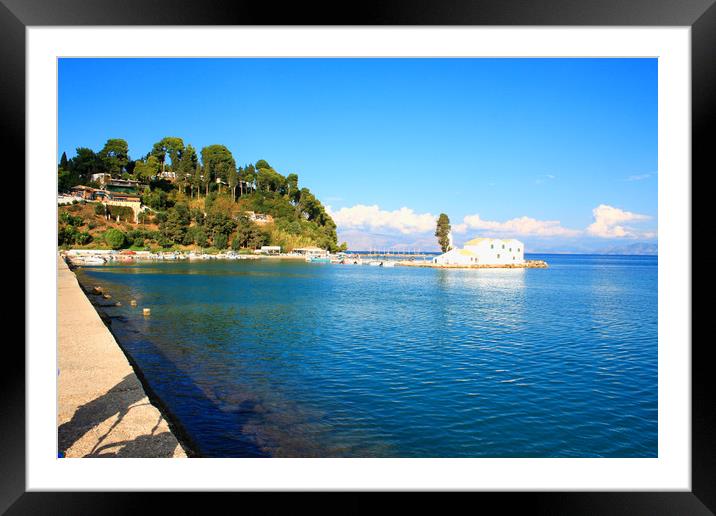 church on Corfu island in Greece Framed Mounted Print by M. J. Photography