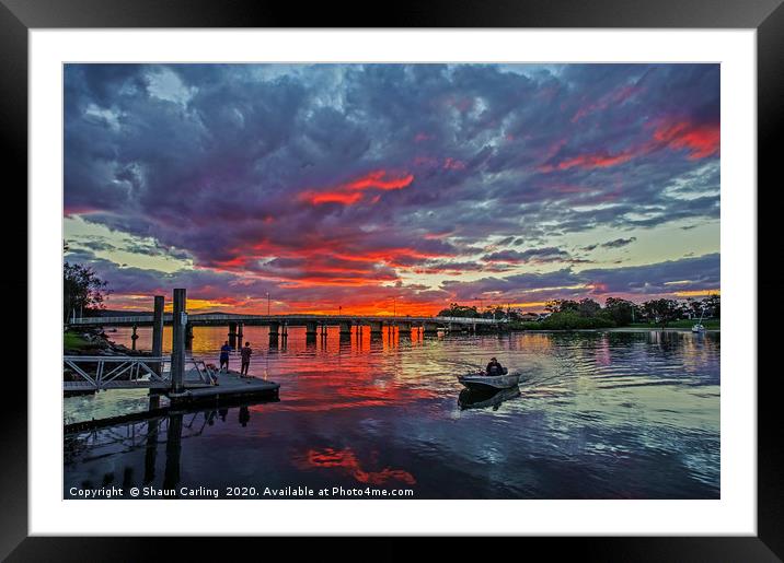 Sunset At Evans Head Framed Mounted Print by Shaun Carling