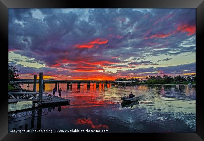 Sunset At Evans Head Framed Print by Shaun Carling