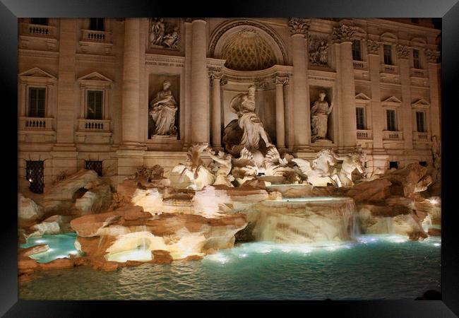 Rome. Image of famous Trevi Fountain in Rome, Ital Framed Print by M. J. Photography