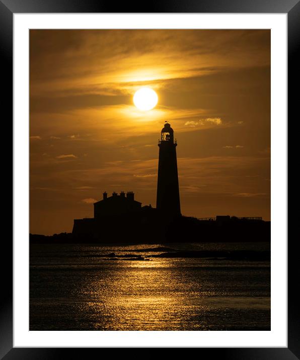 St. Mary's Lighthouse at sunrise Framed Mounted Print by Paul Appleby
